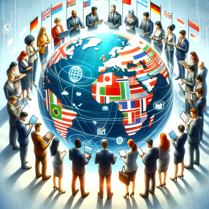 Eine globale Website, die Unternehmen dabei hilft, weltweit mit Kunden in Kontakt zu treten.